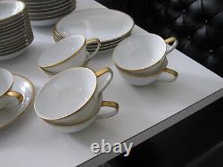 74 pc WILLIAMS SONOMA M NORITAKE GOLD BAND CHINA SERVES 12 JAPAN DINNERWARE SET