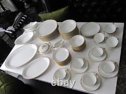 74 pc WILLIAMS SONOMA M NORITAKE GOLD BAND CHINA SERVES 12 JAPAN DINNERWARE SET