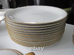 74 pc WILLIAMS SONOMA M NORITAKE GOLD BAND CHINA SERVES 12 JAPAN DINNERWARE SET