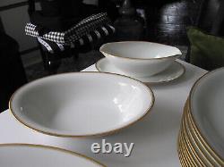 74 pc WILLIAMS SONOMA M NORITAKE GOLD BAND CHINA SERVES 12 JAPAN DINNERWARE SET