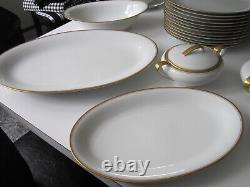 74 pc WILLIAMS SONOMA M NORITAKE GOLD BAND CHINA SERVES 12 JAPAN DINNERWARE SET