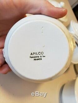 (8) APILCO Porcelain France White Provencal Covered Baker / French Onion Soup