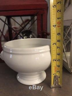 8 Apilco White French Porcelain Lion Head Small 1 cup Soup Bowls