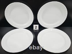 8 Corelle Enhancements Dinner Plates Set Corning White Swirl Table Dish Ware Lot