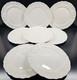 (8) JCPenney Ashley White Dinner Plates Set Scallop Dining Dinnerware Dishes Lot