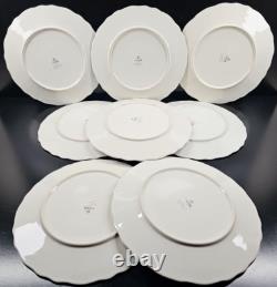 (8) JCPenney Ashley White Dinner Plates Set Scallop Dining Dinnerware Dishes Lot