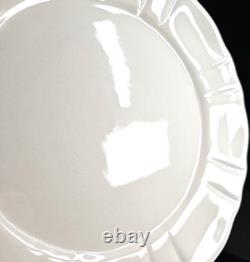 (8) JCPenney Ashley White Dinner Plates Set Scallop Dining Dinnerware Dishes Lot