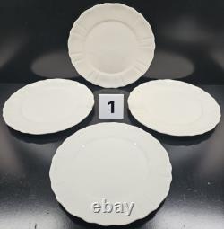 (8) JCPenney Ashley White Dinner Plates Set Scallop Dining Dinnerware Dishes Lot