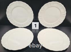(8) JCPenney Ashley White Dinner Plates Set Scallop Dining Dinnerware Dishes Lot
