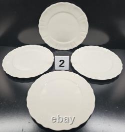 (8) JCPenney Ashley White Dinner Plates Set Scallop Dining Dinnerware Dishes Lot