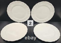 (8) JCPenney Ashley White Dinner Plates Set Scallop Dining Dinnerware Dishes Lot