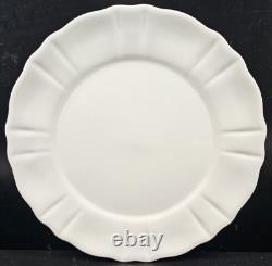 (8) JCPenney Ashley White Dinner Plates Set Scallop Dining Dinnerware Dishes Lot