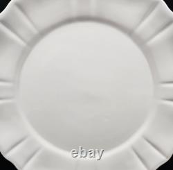(8) JCPenney Ashley White Dinner Plates Set Scallop Dining Dinnerware Dishes Lot