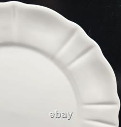 (8) JCPenney Ashley White Dinner Plates Set Scallop Dining Dinnerware Dishes Lot