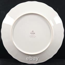 (8) JCPenney Ashley White Dinner Plates Set Scallop Dining Dinnerware Dishes Lot
