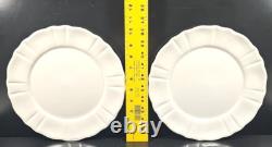 (8) JCPenney Ashley White Dinner Plates Set Scallop Dining Dinnerware Dishes Lot