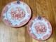 8 Pcs Royal Stafford Santa Sleigh Christmas Plate Set Red And White Dinner/Salad