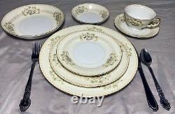 87 PIECES Vintage c1930's Hand Painted Japan Meito Arbor Porcelain China Set EXC