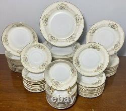 87 PIECES Vintage c1930's Hand Painted Japan Meito Arbor Porcelain China Set EXC