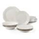 890951 French Perle 12-Piece Plate & Bowl Dinnerware Set White