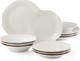 890951 French Perle 12-Piece Plate & Bowl Dinnerware Set White