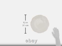 890951 French Perle 12-Piece Plate & Bowl Dinnerware Set White