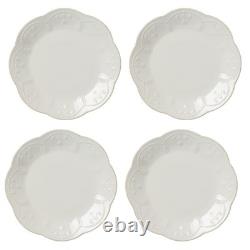 890951 French Perle 12-Piece Plate & Bowl Dinnerware Set White