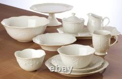 890951 French Perle 12-Piece Plate & Bowl Dinnerware Set White
