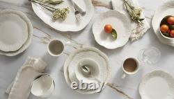 890951 French Perle 12-Piece Plate & Bowl Dinnerware Set White