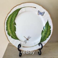 ANNA WEATHERLEY porcelain GREEN LEAF dinner plate list $370 NEW
