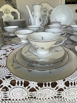 ART DECO -Rosenthal QUINCE GERMANY -86 Pieces Dinnerware Set Silver Trim