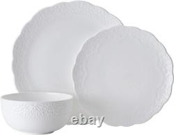 Abigail Bone China Lightweight Chip Resistant 12 Piece Dinnerware Set, Servic