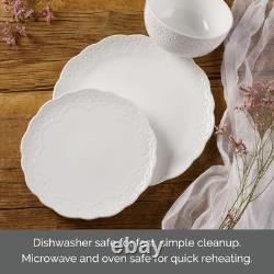 Abigail Bone China Lightweight Chip Resistant 12 Piece Dinnerware Set, Servic