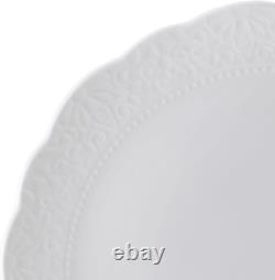 Abigail Bone China Lightweight Chip Resistant 12 Piece Dinnerware Set, Service f