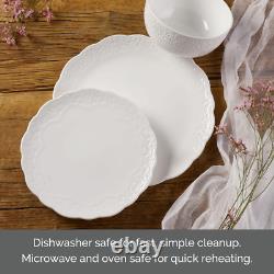Abigail Bone China Lightweight Chip Resistant 12 Piece Dinnerware Set, Service f