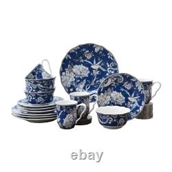 Adelaide 16-Piece Dark Blue Porcelain Dinnerware Set