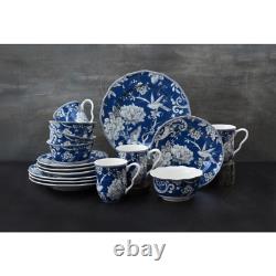 Adelaide 16-Piece Dark Blue Porcelain Dinnerware Set