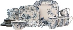 Adelaide 16-Piece Floral Dinnerware Set Microwave & Dishwasher Safe