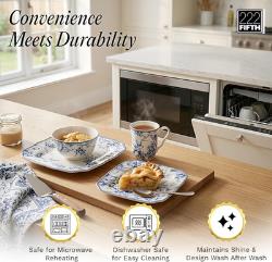 Adelaide 16-Piece Floral Dinnerware Set Microwave & Dishwasher Safe Adelaide 16-Piece Floral Dinnerware Set Microwave & Dishwasher Safe