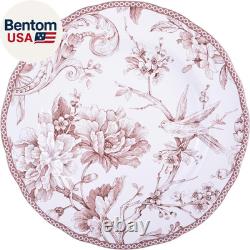 Adelaide Brown on White 12-Piece Dinnerware Set Service for 4, Plate & Bowl Se