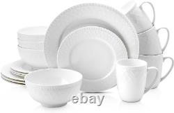 Alexandria 16-Piece Dinnerware Set Bone China, White