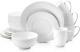 Alexandria 16-Piece Dinnerware Set Bone China, White