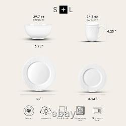 Alexandria 16-Piece Dinnerware Set Bone China, White