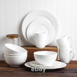 Alexandria 16-Piece Dinnerware Set Bone China, White