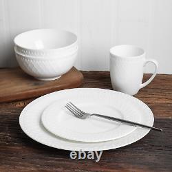 Alexandria 16-Piece Dinnerware Set Bone China, White