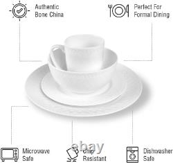 Alexandria 16-Piece Dinnerware Set Bone China, White