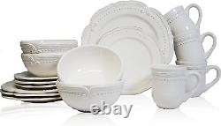 American Atelier Round Dinnerware Sets White Kitchen Plates, Bowls, and Mug