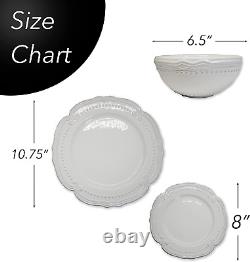 American Atelier Round Dinnerware Sets White Kitchen Plates, Bowls, and Mug