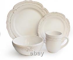 American Atelier Round Dinnerware Sets White Kitchen Plates, Bowls, and Mug