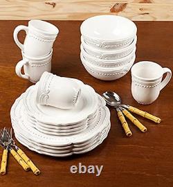 American Atelier Round Dinnerware Sets White Kitchen Plates, Bowls, and Mug